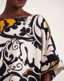 La DoubleJ Loungewear<Meditation TeeMarea Black & White in Stretch Fleece