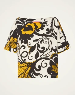 La DoubleJ Loungewear<Meditation TeeMarea Black & White in Stretch Fleece