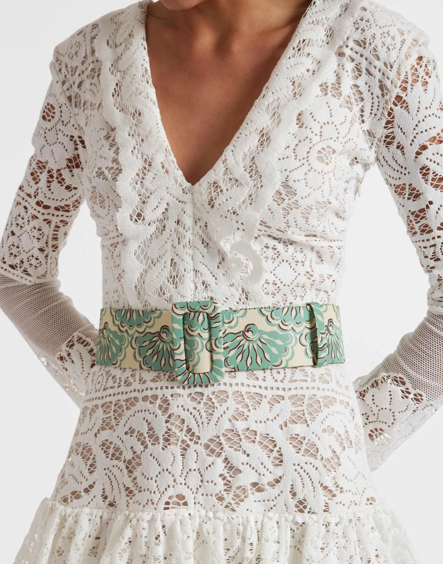 La DoubleJ Piccoli Accessori|Accessories<Medium BeltFans Mint in Light Faille