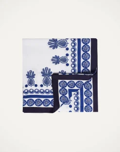 La DoubleJ Tovaglie|Tessili<Medium TableclothBig Pineapple Blu (Plac&eacute;e) in Linen
