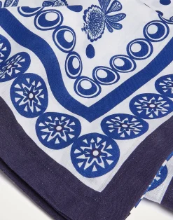 La DoubleJ Tovaglie|Tessili<Medium TableclothBig Pineapple Blu (Plac&eacute;e) in Linen