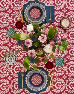 La DoubleJ Tovaglie|Tessili<Medium TableclothGarland Bordeaux in Linen