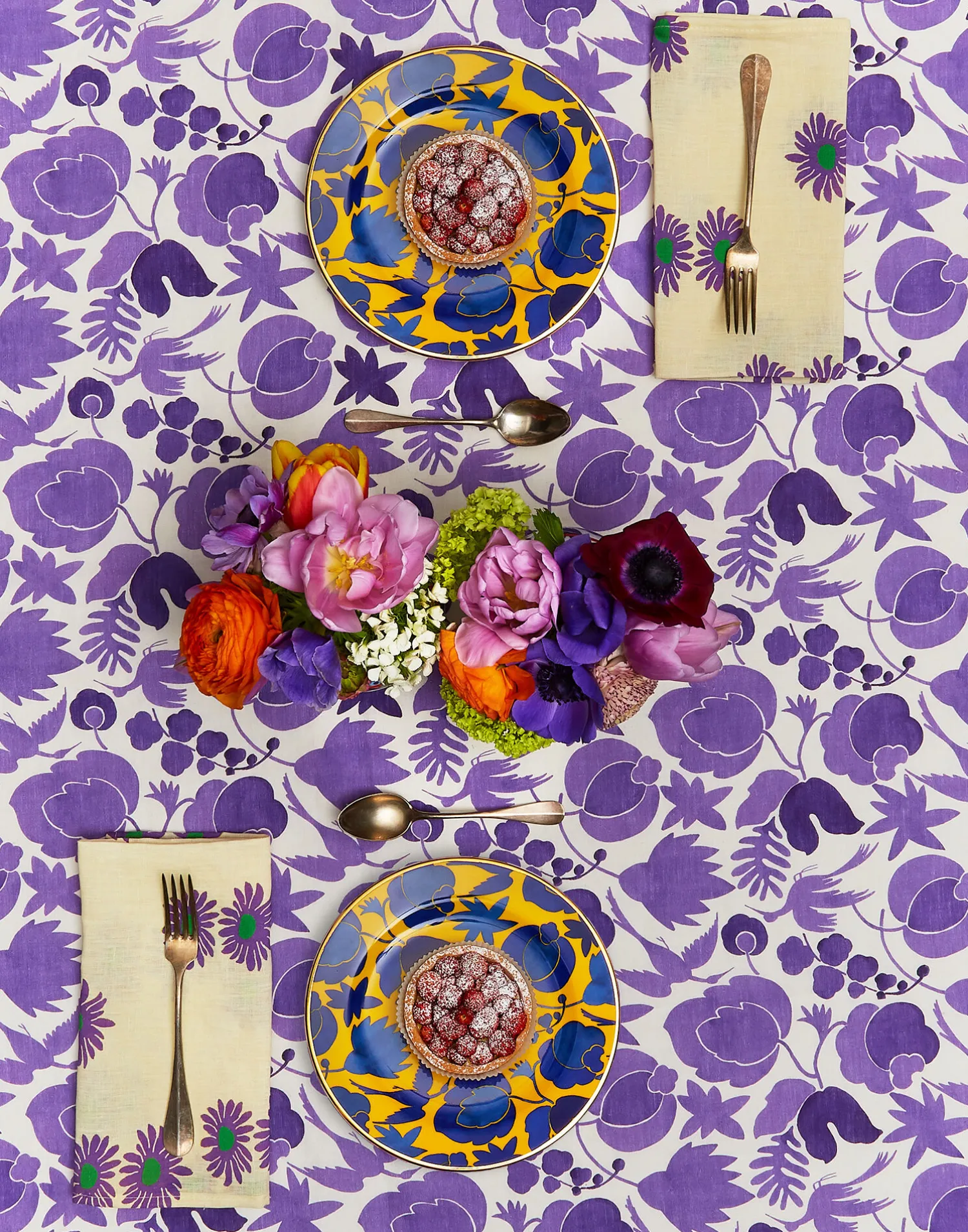 La DoubleJ Tovaglie|Tessili<Medium TableclothWildbird Viola in Linen