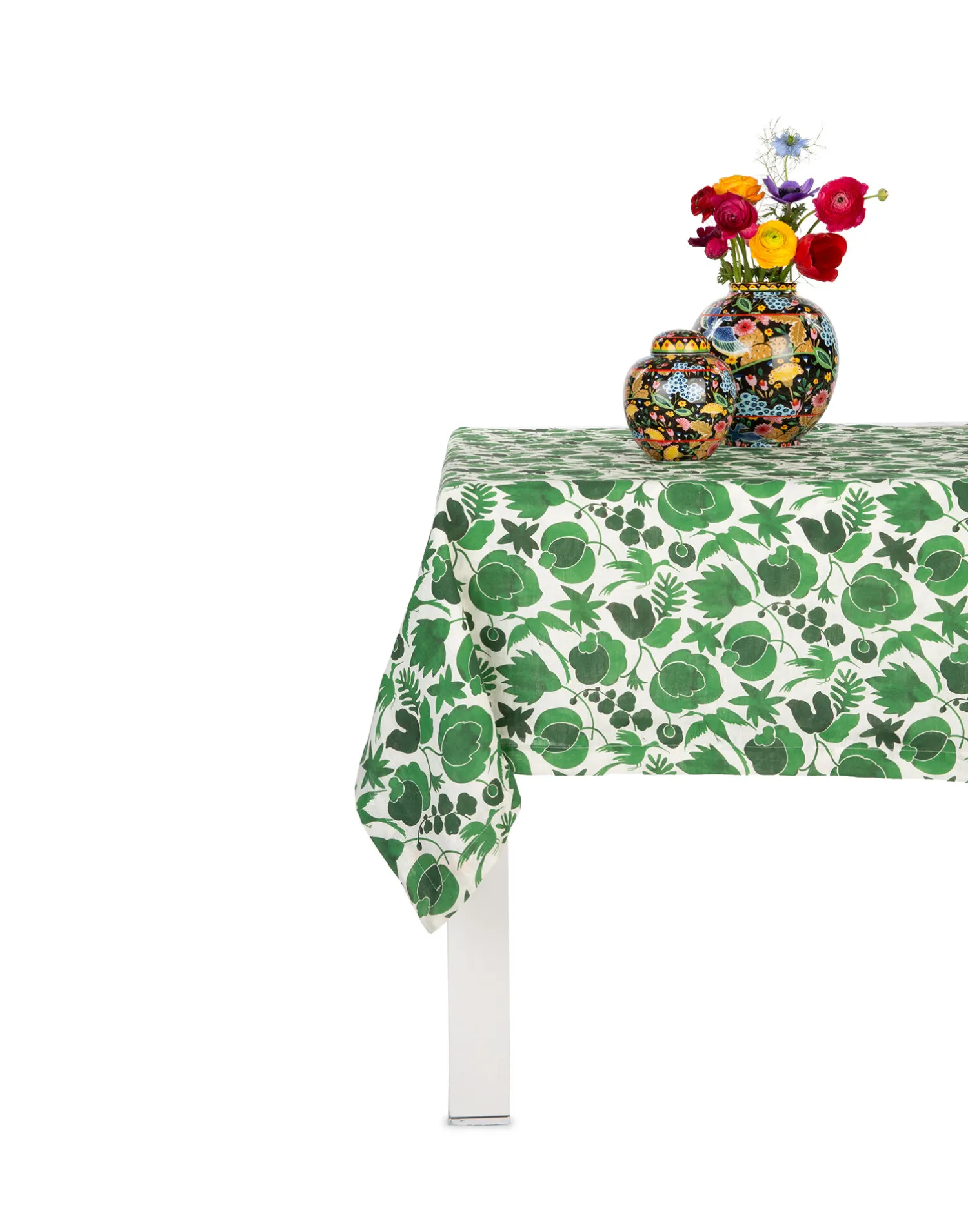 La DoubleJ Tovaglie|Tessili<Medium TableclothWildbird Verde in Linen