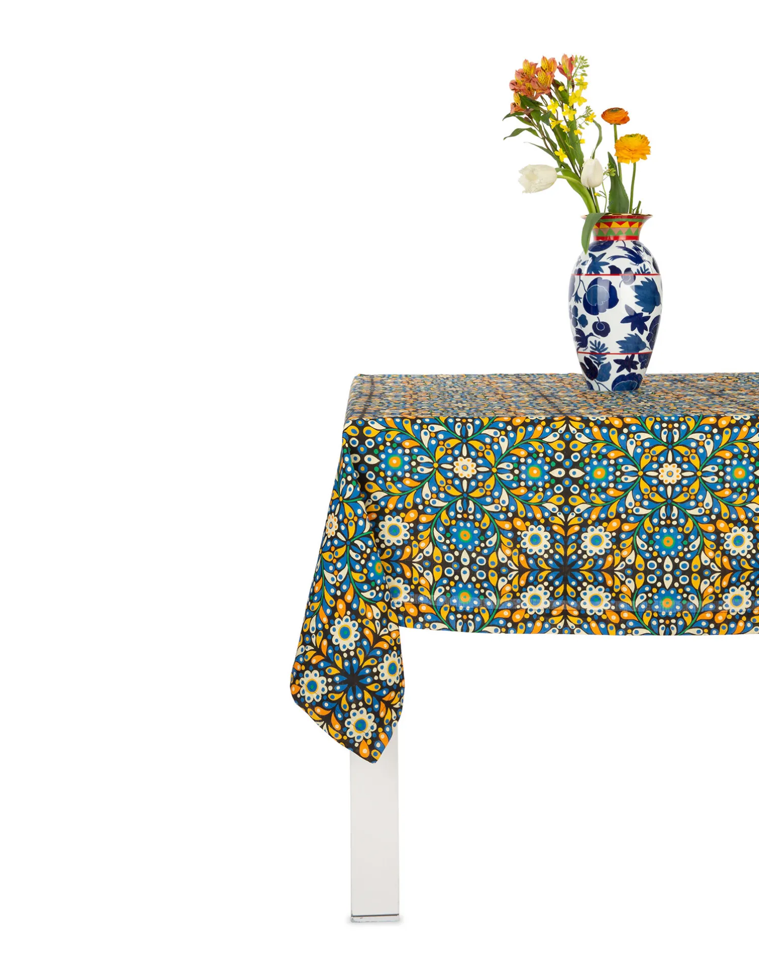 La DoubleJ Tovaglie|Tessili<Medium Tablecloth (180x280)Confetti Blu in Linen