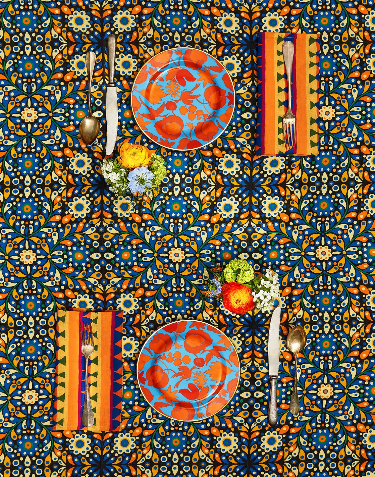 La DoubleJ Tovaglie|Tessili<Medium Tablecloth (180x280)Confetti Blu in Linen