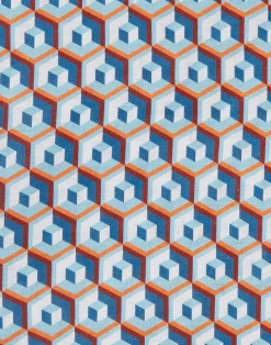 La DoubleJ Tovaglie|Tessili<Medium Tablecloth (180x280)Cubi Blu in Linen