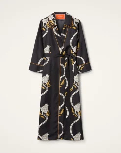 La DoubleJ Vestiti<Midnight DressMelograno Black & White in Silk Twill