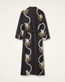 La DoubleJ Vestiti<Midnight DressMelograno Black & White in Silk Twill
