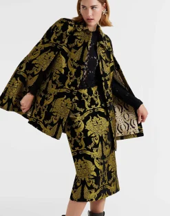 La DoubleJ Capispalla<Milano Mini CapeCherubs Black in Jacquard