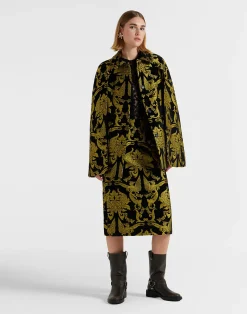 La DoubleJ Capispalla<Milano Mini CapeCherubs Black in Jacquard