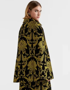 La DoubleJ Capispalla<Milano Mini CapeCherubs Black in Jacquard