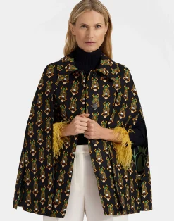 La DoubleJ Capispalla<Milano Mini CapeScarab Black in Cady Wool
