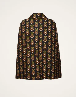 La DoubleJ Capispalla<Milano Mini CapeScarab Black in Cady Wool