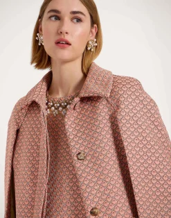 La DoubleJ Capispalla<Milano Mini CapeTulip Pale Pink in Jacquard