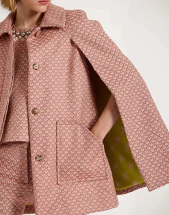 La DoubleJ Capispalla<Milano Mini CapeTulip Pale Pink in Jacquard