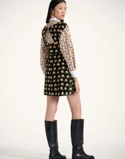 La DoubleJ Vestiti<Mini Arabesque DressMayfair Black in Cotton Velvet