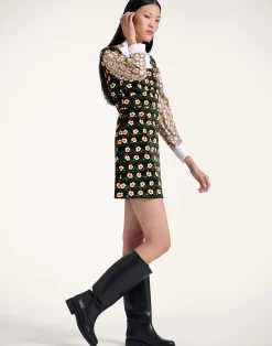 La DoubleJ Vestiti<Mini Arabesque DressMayfair Black in Cotton Velvet