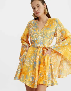 La DoubleJ Vestiti<Mini Magnifico DressAnemone Orange in Silk Twill