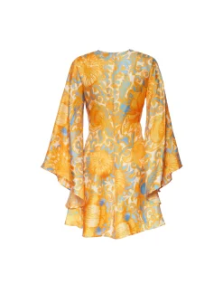 La DoubleJ Vestiti<Mini Magnifico DressAnemone Orange in Silk Twill