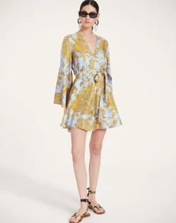 La DoubleJ Vestiti<Mini Magnifico DressTangle Light Blue in Silk Twill