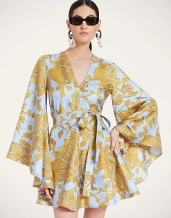 La DoubleJ Vestiti<Mini Magnifico DressTangle Light Blue in Silk Twill