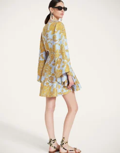 La DoubleJ Vestiti<Mini Magnifico DressTangle Light Blue in Silk Twill