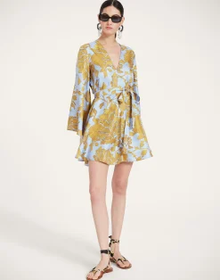 La DoubleJ Party Dressing<Mini Magnifico DressTangle Light Blue in Silk Twill