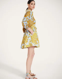 La DoubleJ Vestiti<Mini Portofino DressTangle Light Blue in Summer Poplin