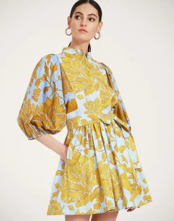 La DoubleJ Vestiti<Mini Portofino DressTangle Light Blue in Summer Poplin