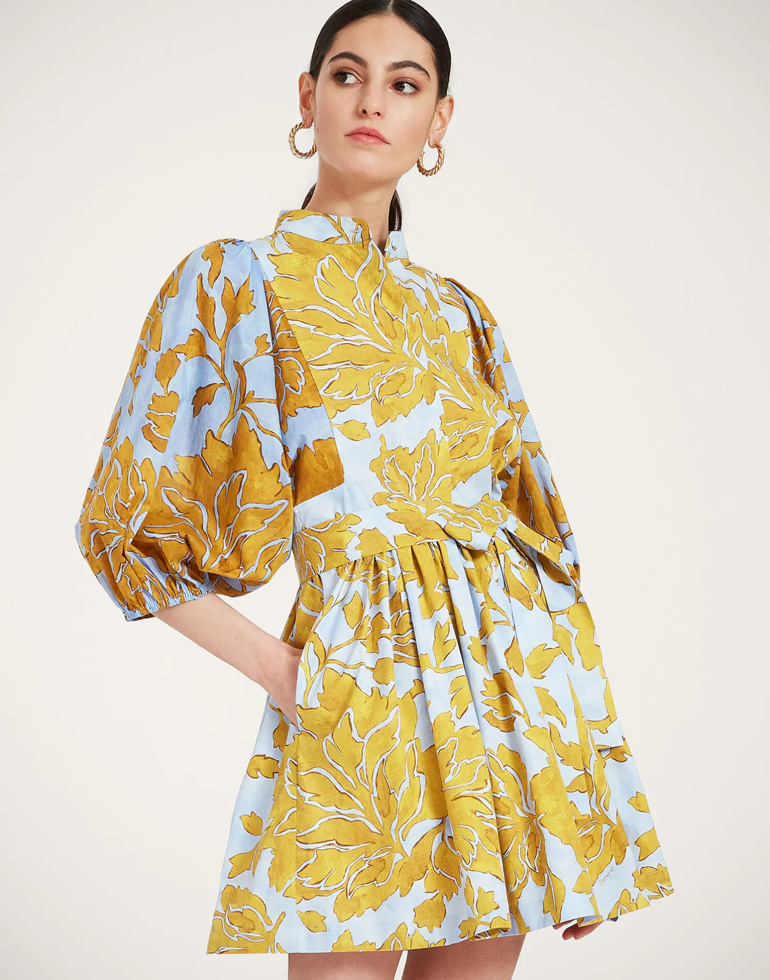 La DoubleJ Vestiti<Mini Portofino DressTangle Light Blue in Summer Poplin