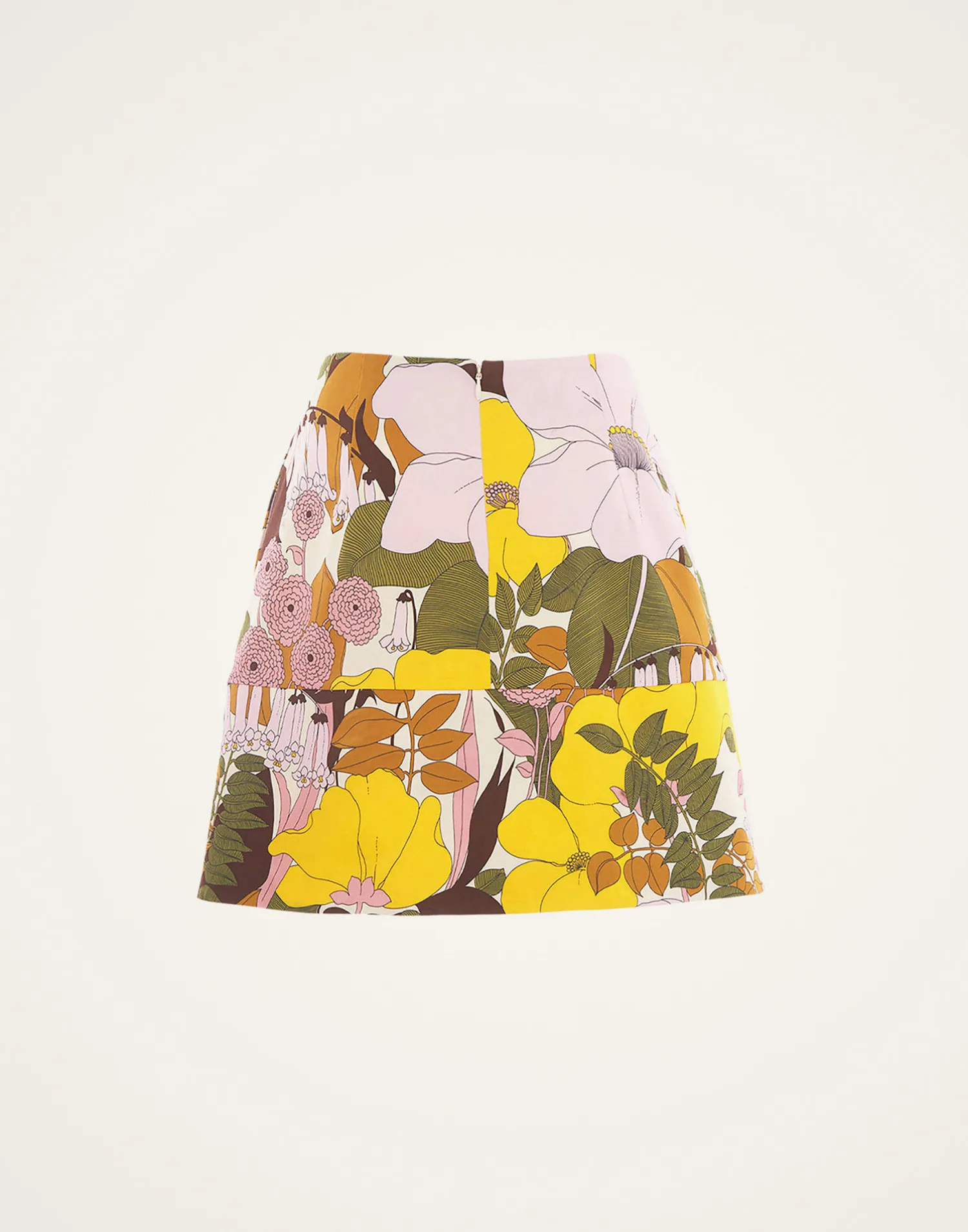 La DoubleJ Gonne<Mini SkirtBig Flower Rose in Heavy Cotton Stretch