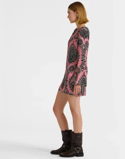 La DoubleJ Vestiti<Mini Supremes Swing DressOltrarno Pink in Sabl&eacute; Satin