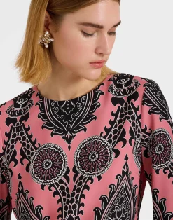 La DoubleJ Vestiti<Mini Supremes Swing DressOltrarno Pink in Sabl&eacute; Satin