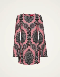 La DoubleJ Vestiti<Mini Supremes Swing DressOltrarno Pink in Sabl&eacute; Satin