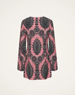 La DoubleJ Vestiti<Mini Supremes Swing DressOltrarno Pink in Sabl&eacute; Satin