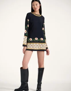 La DoubleJ Vestiti<Mini Supreme Swing DressDazed Plac&eacute;e Black in Sable