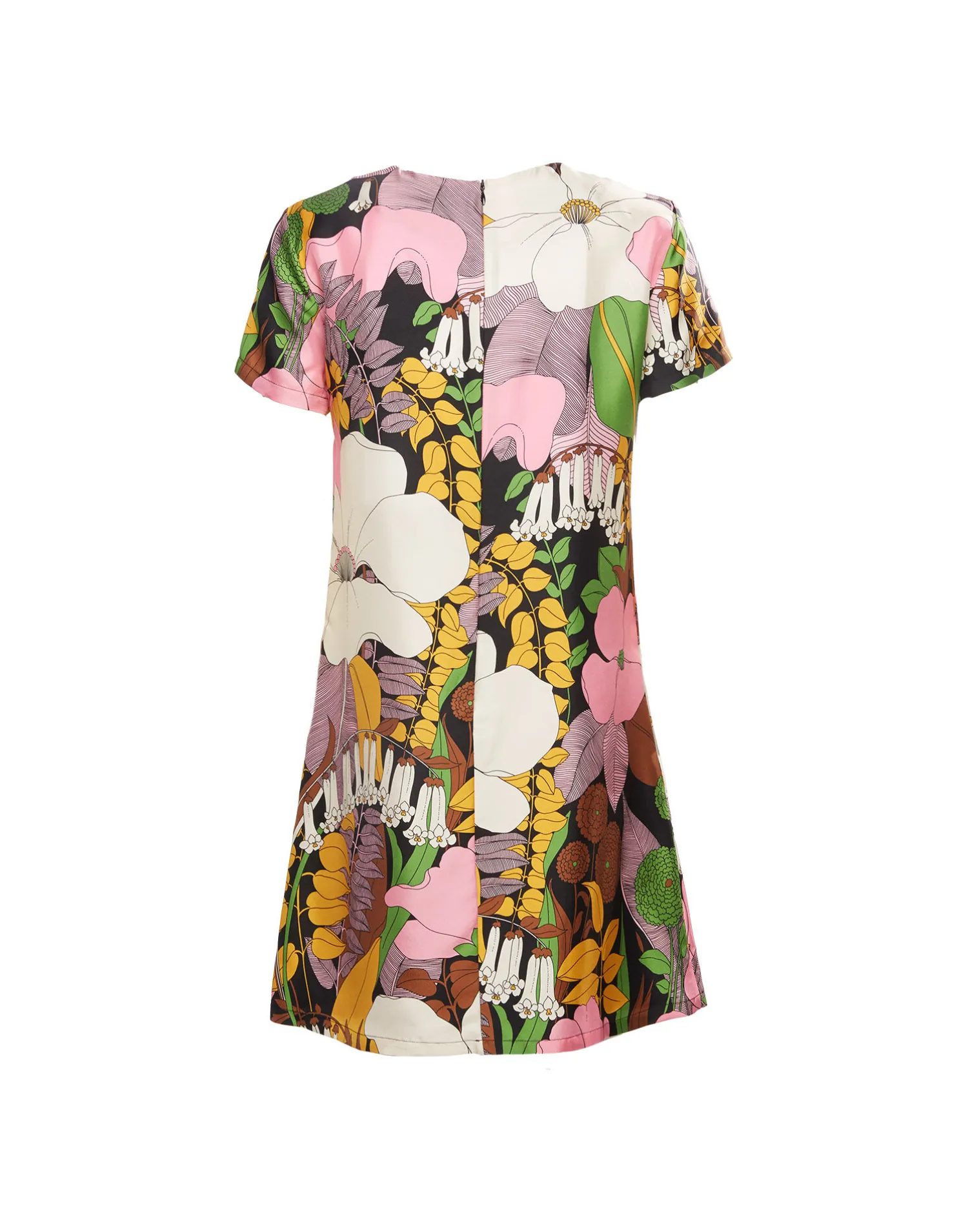 La DoubleJ Vestiti<Mini Swing DressBig Flower in Silk Twill