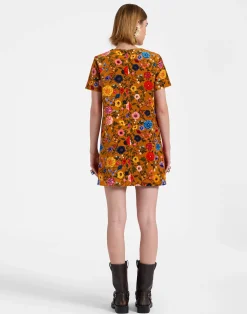 La DoubleJ Party Dressing<Mini Swing DressBotticelli Rust in Cotton Velvet