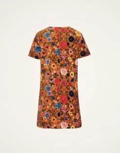 La DoubleJ Vestiti<Mini Swing DressBotticelli Rust in Cotton Velvet