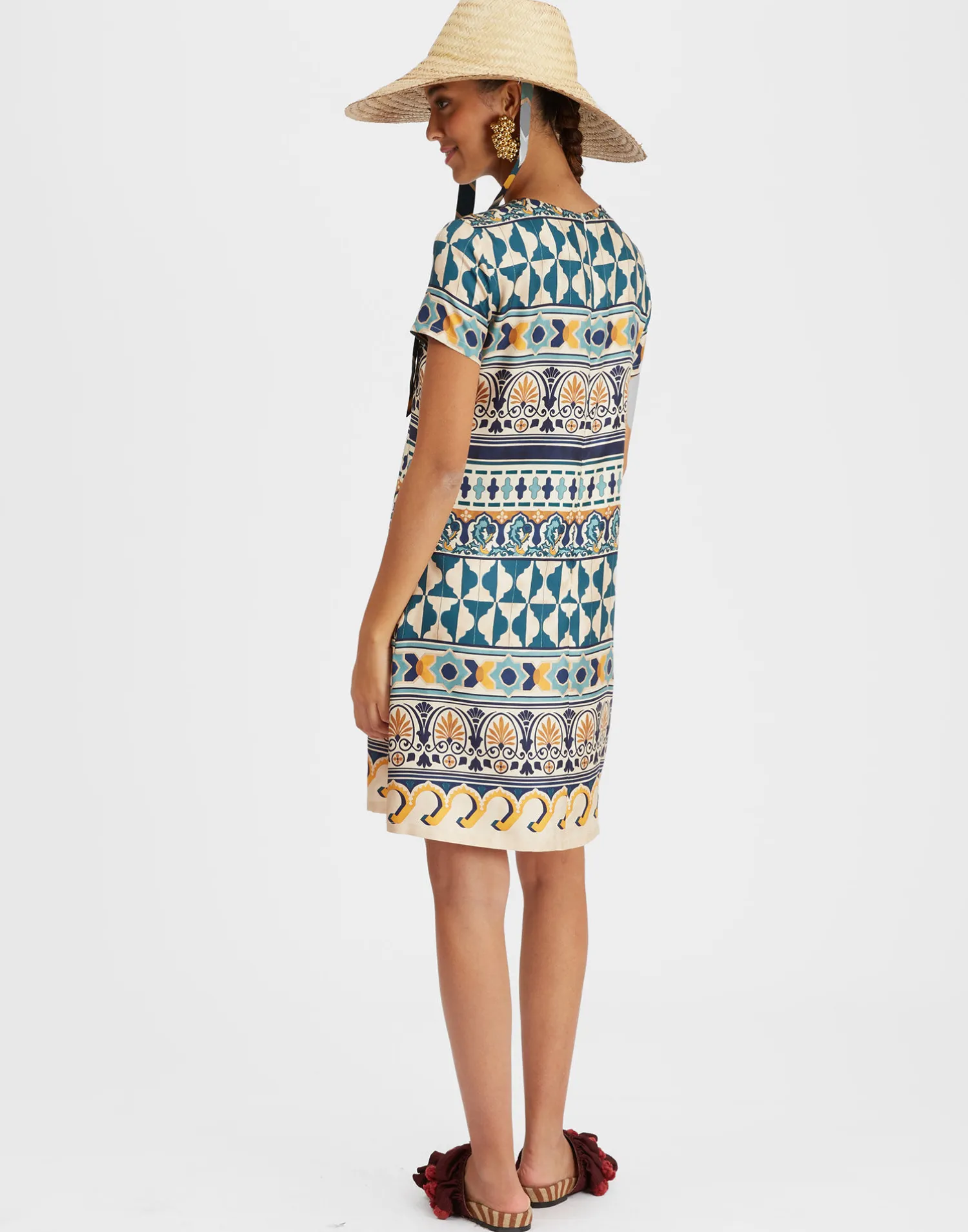 La DoubleJ Vestiti<Mini Swing DressCasareale Small Placèe Cream in Silk Twill