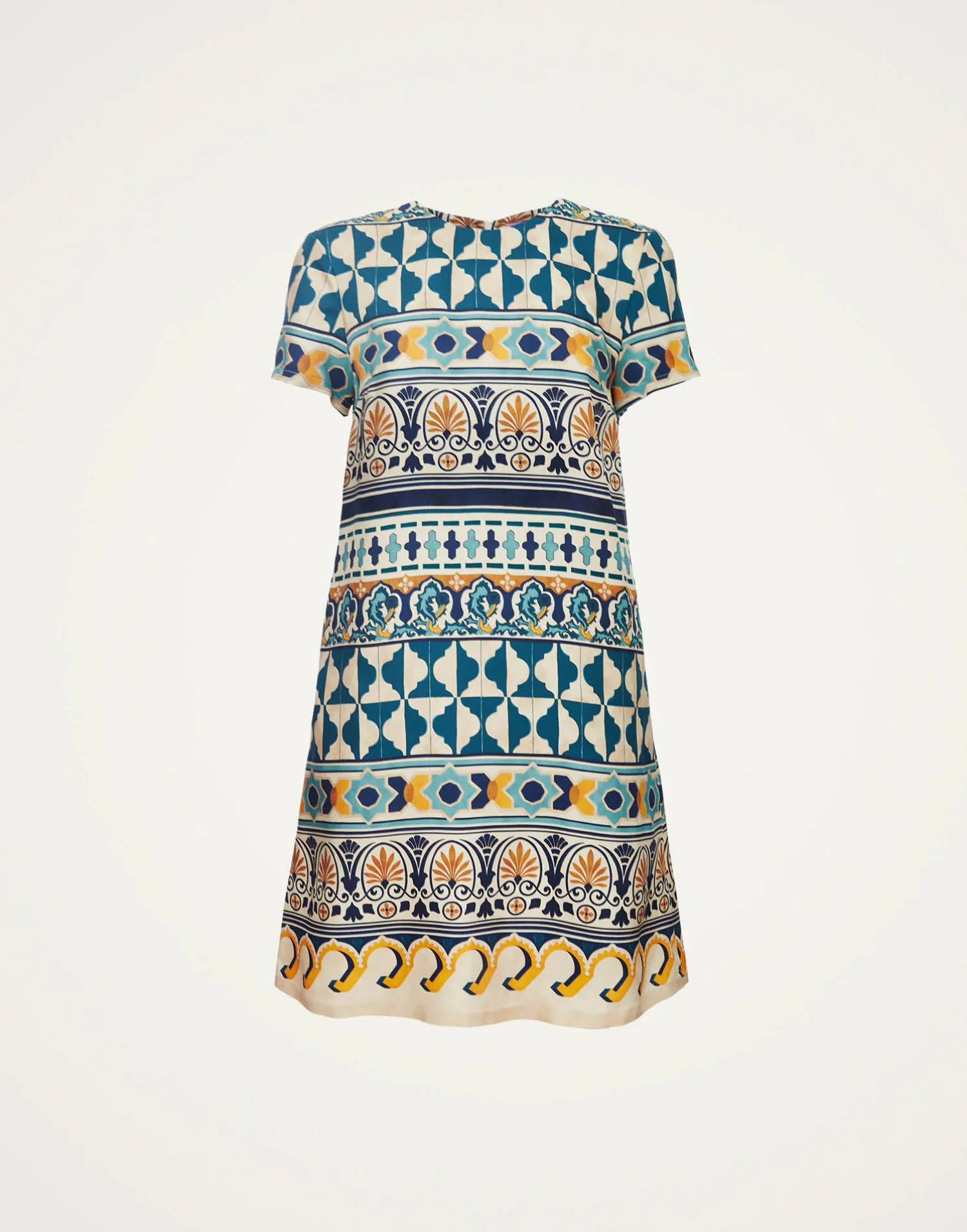 La DoubleJ Vestiti<Mini Swing DressCasareale Small Placèe Cream in Silk Twill