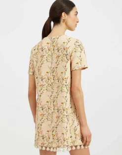 La DoubleJ Vestiti<Mini Swing Dress EmbroideredPrimavera Cream in Tweed