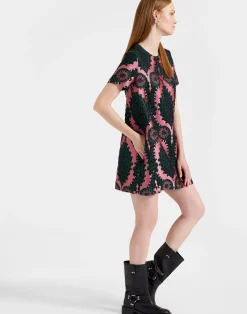 La DoubleJ Vestiti<Mini Swing DressOltrarno Pink in Jacquard
