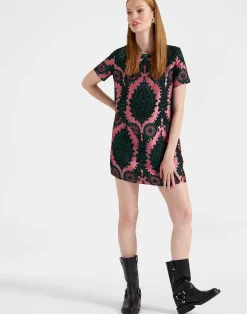 La DoubleJ Vestiti<Mini Swing DressOltrarno Pink in Jacquard