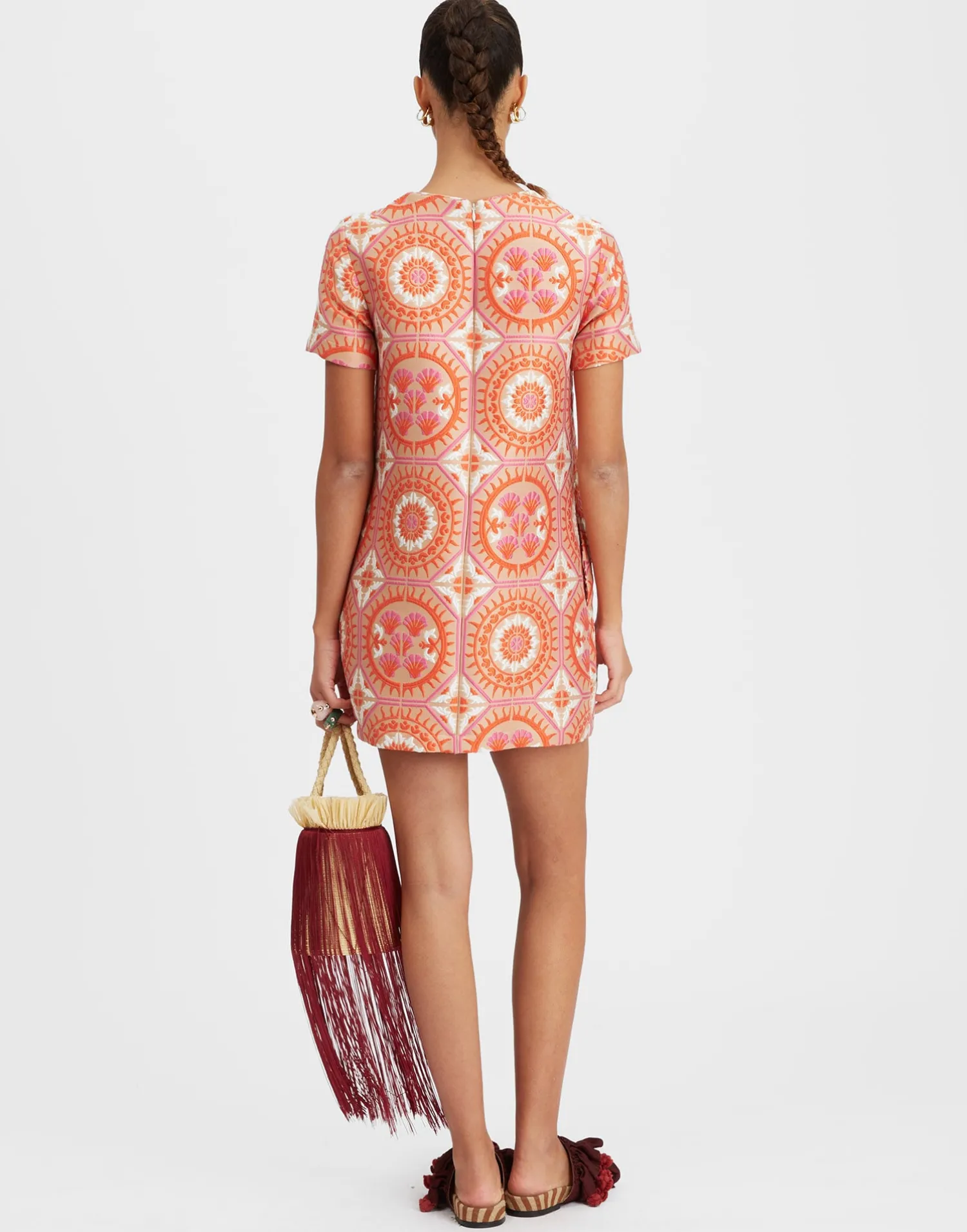 La DoubleJ Party Dressing<Mini Swing DressSun Orange in Jacquard