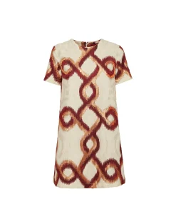 La DoubleJ Vestiti<Mini Swing DressTackle Burgundy in Jacquard
