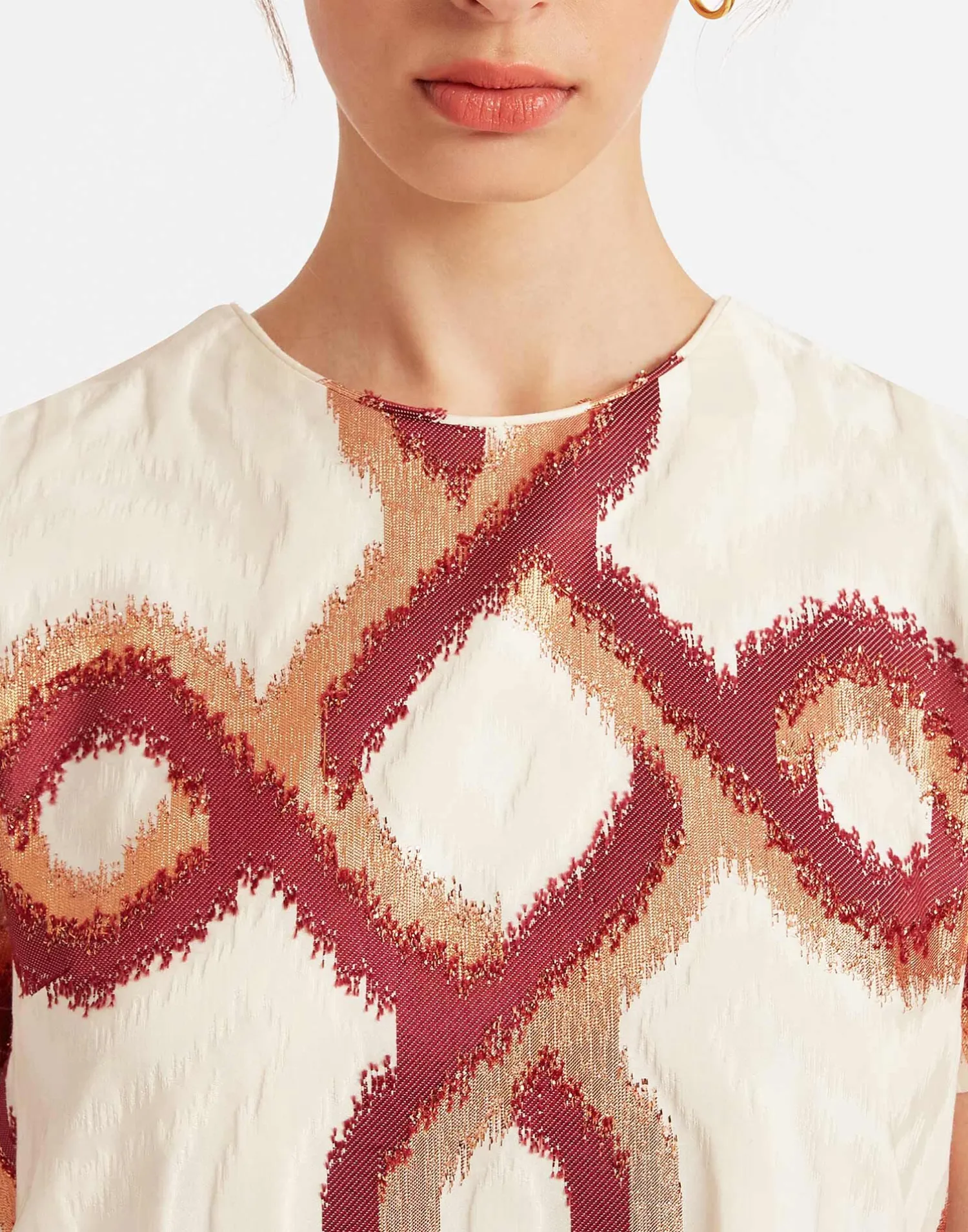 La DoubleJ Party Dressing<Mini Swing DressTackle Burgundy in Jacquard