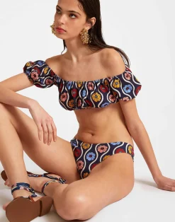 La DoubleJ Moda Mare<Mirage TopWhitsun Mini Blue in Piquet Lycra