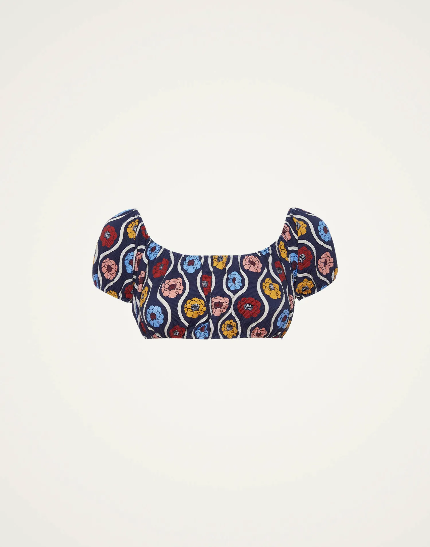 La DoubleJ Moda Mare<Mirage TopWhitsun Mini Blue in Piquet Lycra